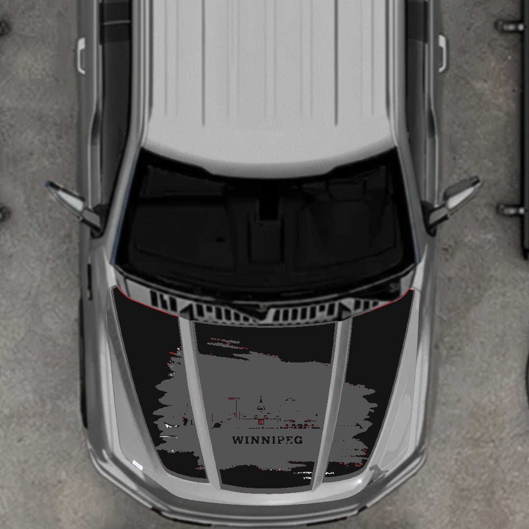 Hood Panel Decal/Sticker - Winnipeg - Border Graphic Kit - For Ford F-150 2020-2026 - Premium Vinyl