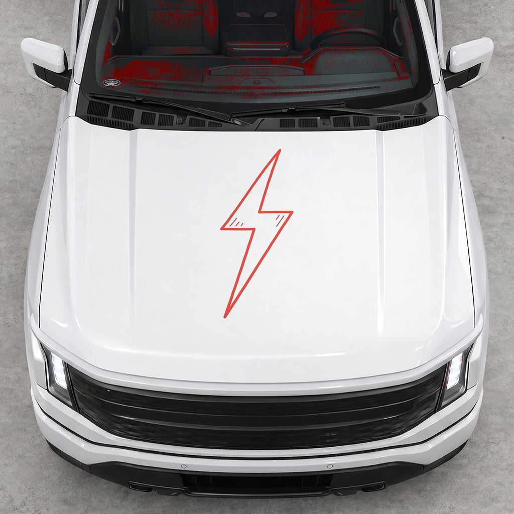 Hood Panel Decal/Sticker - Cut Electric Graphic Decal Graphic Kit - For FORD F-150 2015-2020 - Premium Vinyl