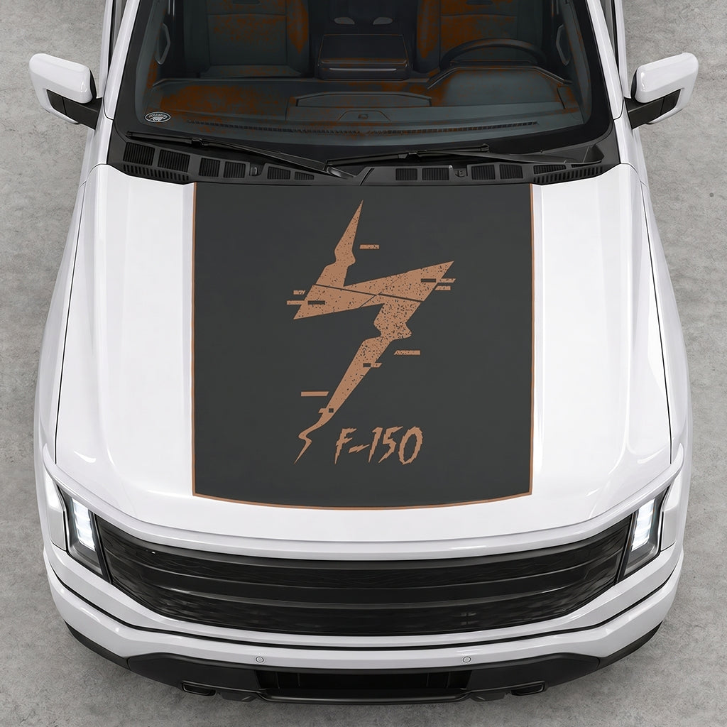 Hood Panel Decal/Sticker - Solid Electric F150 Graphic Decal Graphic Kit - For FORD F-150 2015-2020 - Premium Vinyl