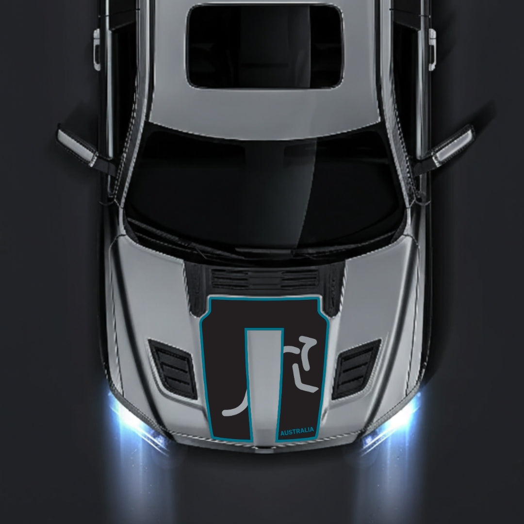 Performance Hood Panel Decal/Sticker - Australia - Cut - Border Graphic Kit - For Dodge RAM 1500 2019-2025 - Premium Vinyl