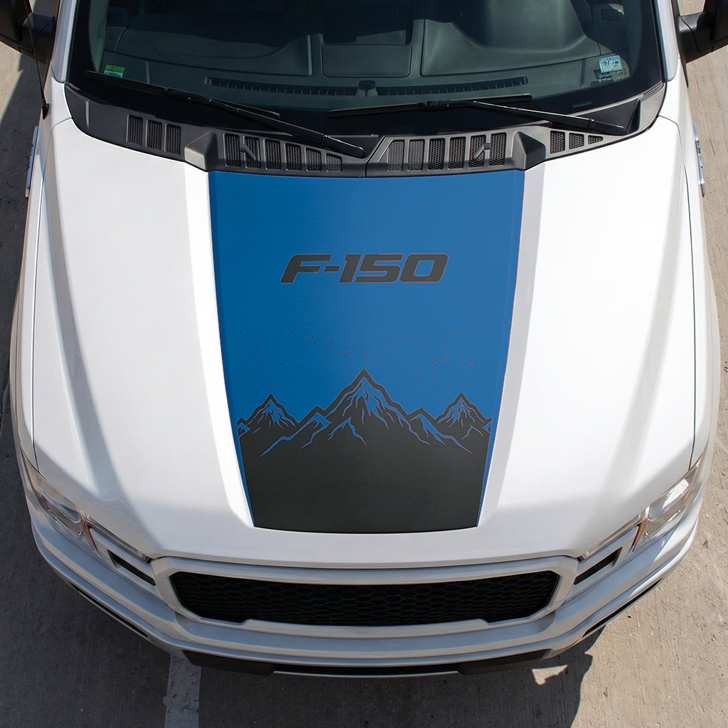 Hood Panel Decal/Sticker - Deep Mountain Graphic Decal Graphic Kit - For Ford F-150 2015-2020 - Premium Vinyl