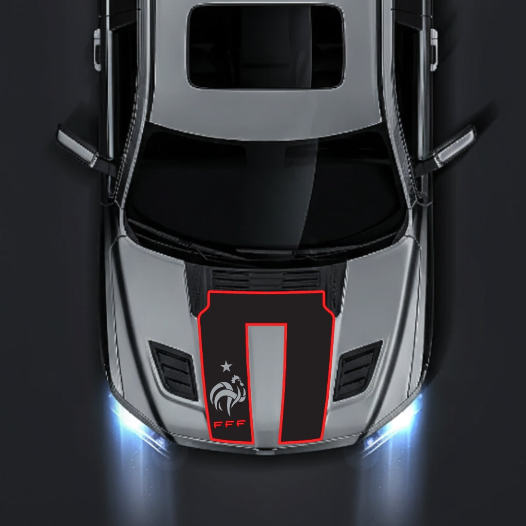 Hood Panel Decal/Sticker - French Football Federation Logo - Border Graphic Kit - For Dodge RAM 1500 2019-2025 - Premium Vinyl
