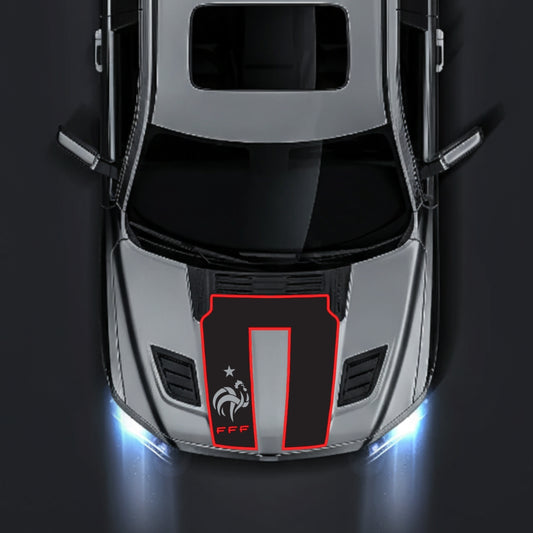 Hood Panel Decal/Sticker - French Football Federation Logo - Border Graphic Kit - For Dodge RAM 1500 2019-2025 - Premium Vinyl