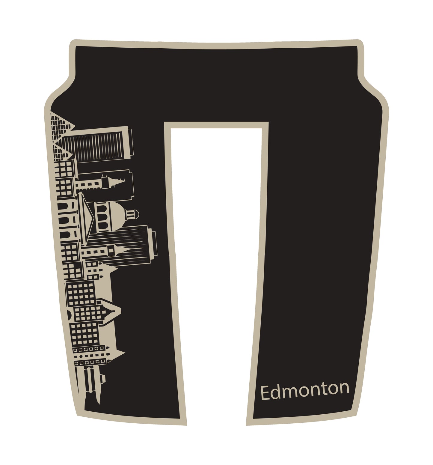Performance Hood Panel Decal/Sticker - Edmonton Skyline - Border Graphic Kit - For Dodge RAM 1500 2019-2025 - Premium Vinyl