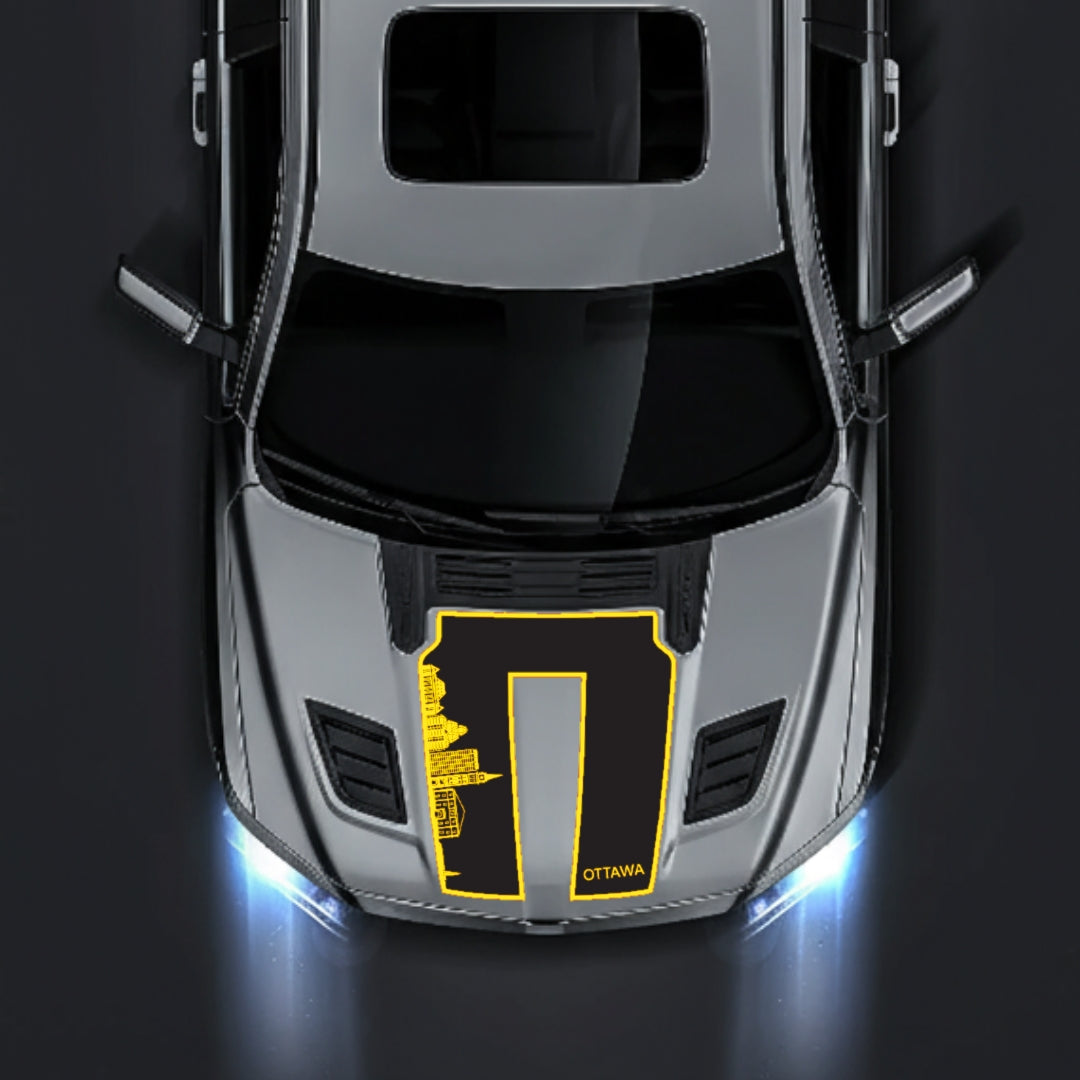 Hood Panel Decal/Sticker - Ottawa Skyline - Border Graphic Kit - For Dodge RAM 1500 2019-2025 - Premium Vinyl