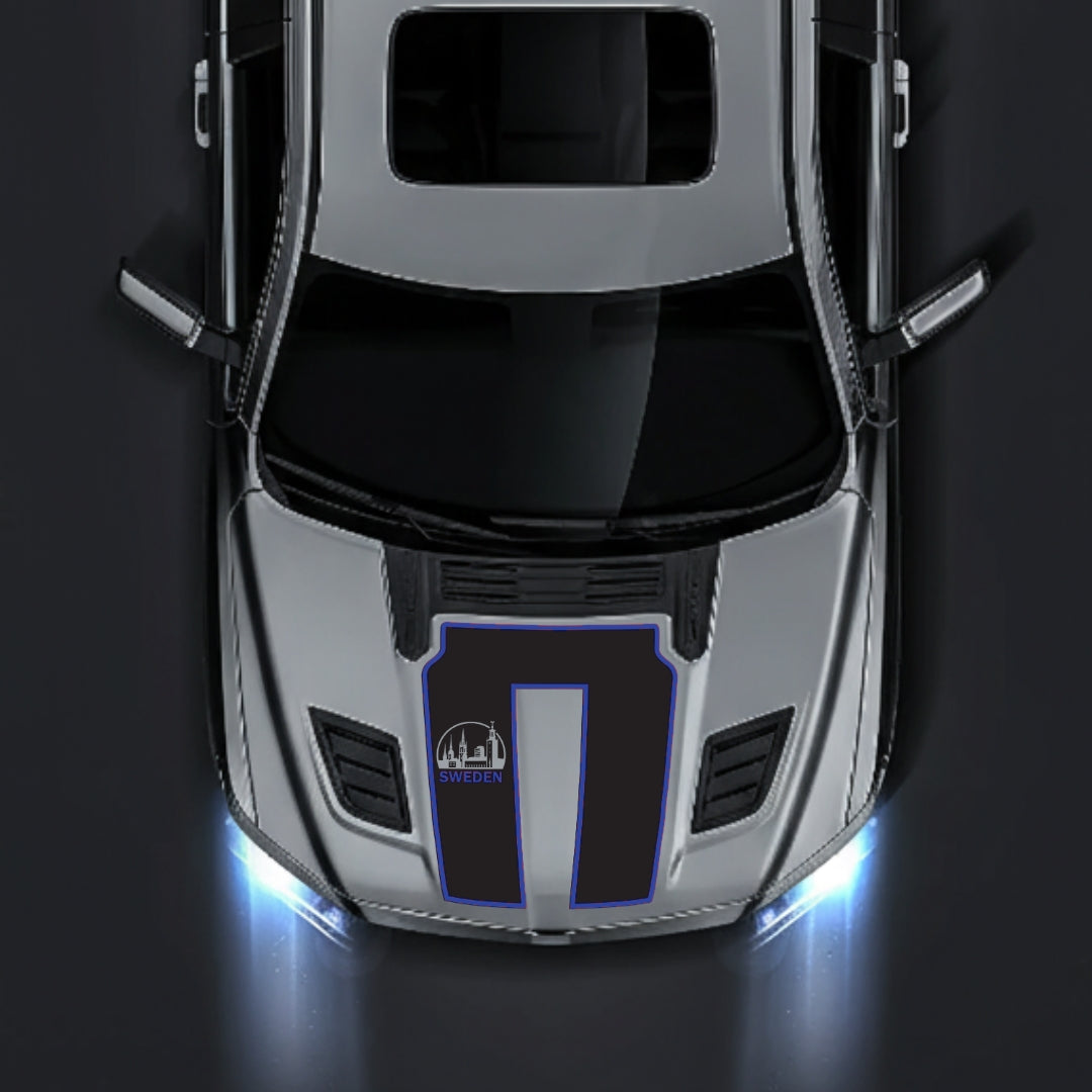 Hood Panel Decal/Sticker - Sweden - Cut - Border Graphic Kit - For Dodge RAM 1500 2019-2025 - Premium Vinyl