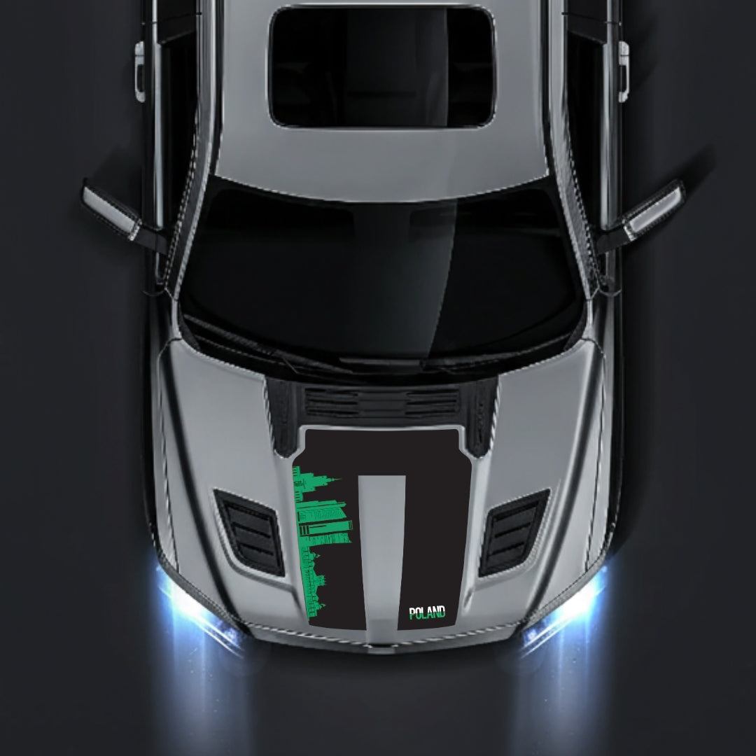 Hood Panel Decal/Sticker - Poland Skyline Graphic Kit - For Dodge RAM 1500 2019-2025 - Premium Vinyl