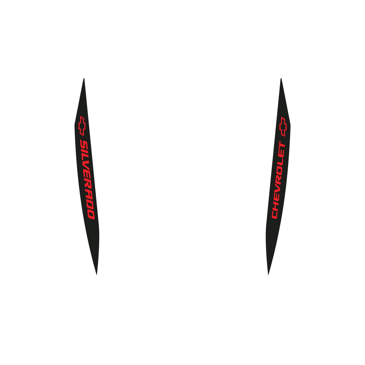 Hood Panel Decal/Sticker - Double Sided Stripes Style 4 Graphic Decal Graphic Kit - For Chevrolet Silverado 2019-2024 - Premium Vinyl