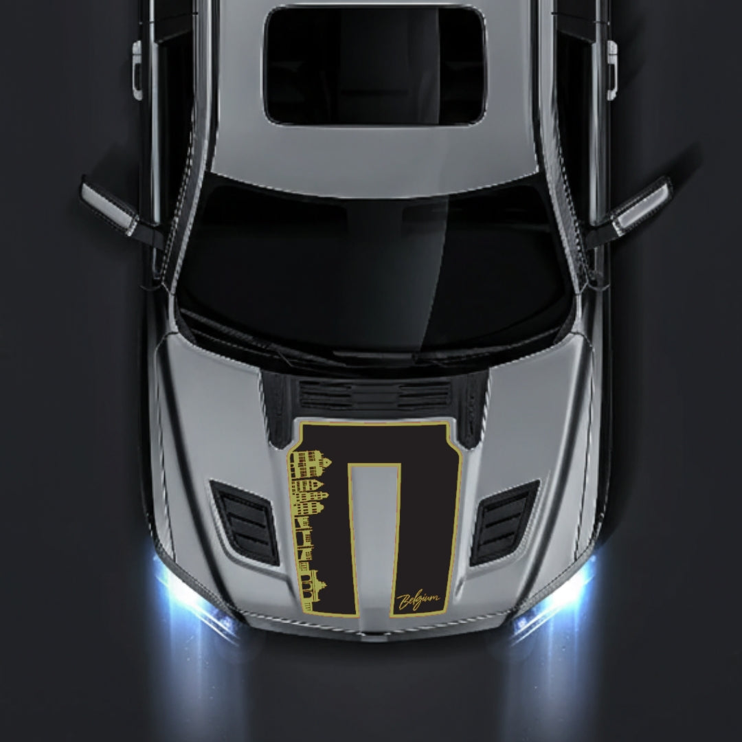 Hood Panel Decal/Sticker - Belgium Skyline - Border Graphic Kit - For Dodge RAM 1500 2019-2025 - Premium Vinyl