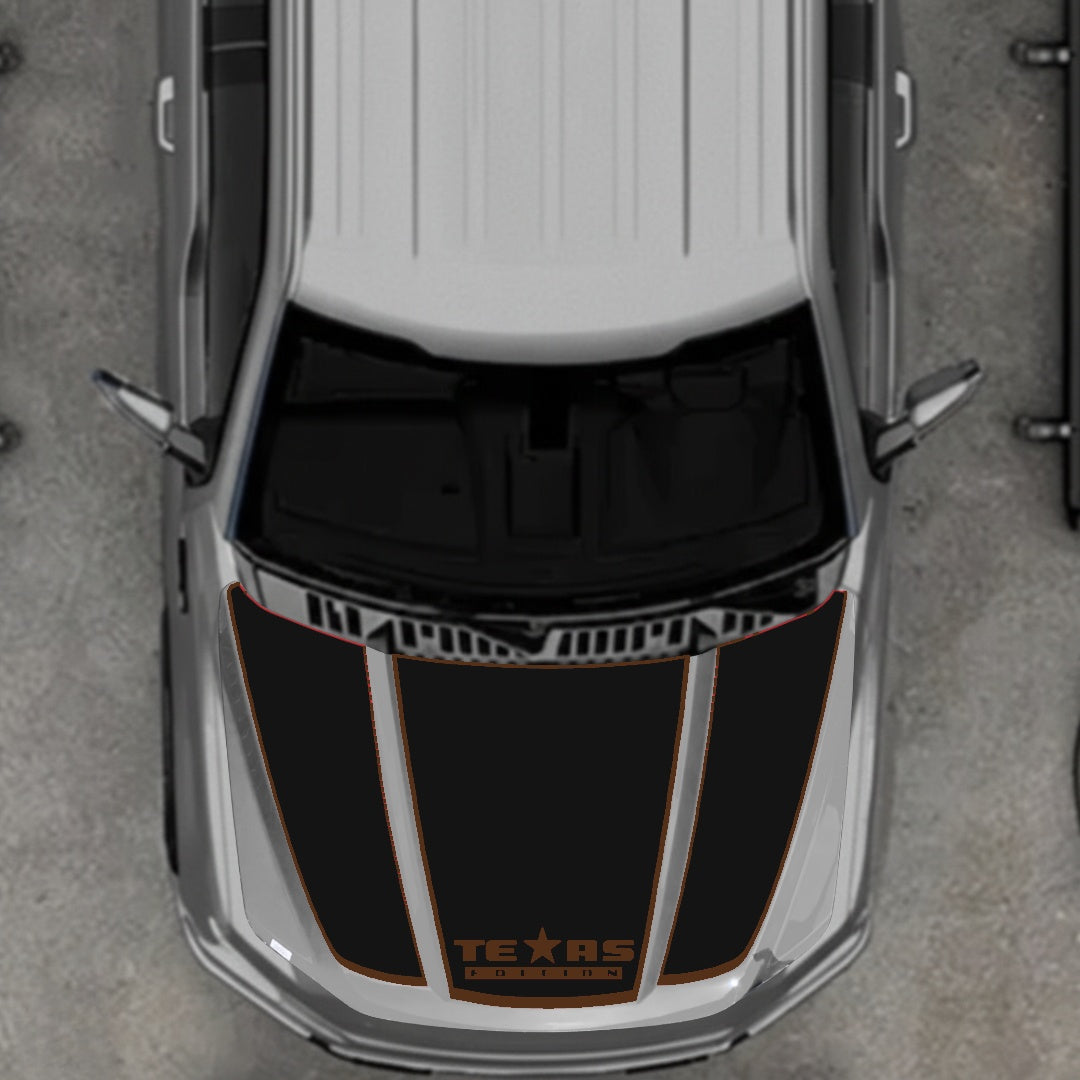 Hood Panel Decal/Sticker - Texas - Border Graphic Kit - For Ford F-150 2020-2026 - Premium Vinyl