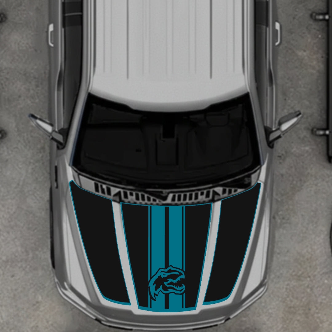 Hood Panel Decal/Sticker - Rex Style 2 - Border Graphic Kit - For Ford F-150 2020-2026 - Premium Vinyl