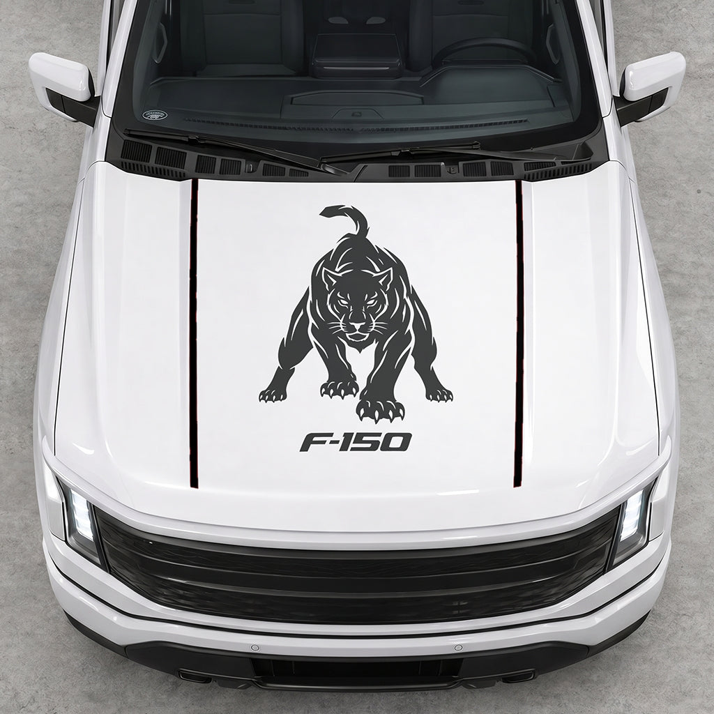 Hood Panel Decal/Sticker - Tiger Graphic Decal Graphic Kit - For Ford F-150 2015-2020 - Premium Vinyl
