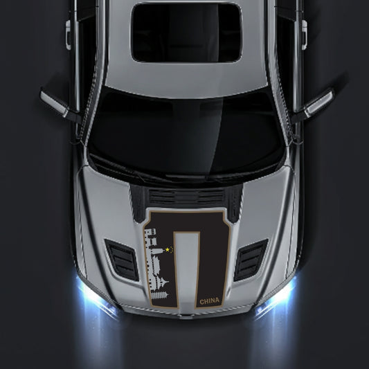 Performance Hood Panel Decal/Sticker - China Skyline - Cut - Border Graphic Kit - For Dodge RAM 1500 2019-2025 - Premium Vinyl