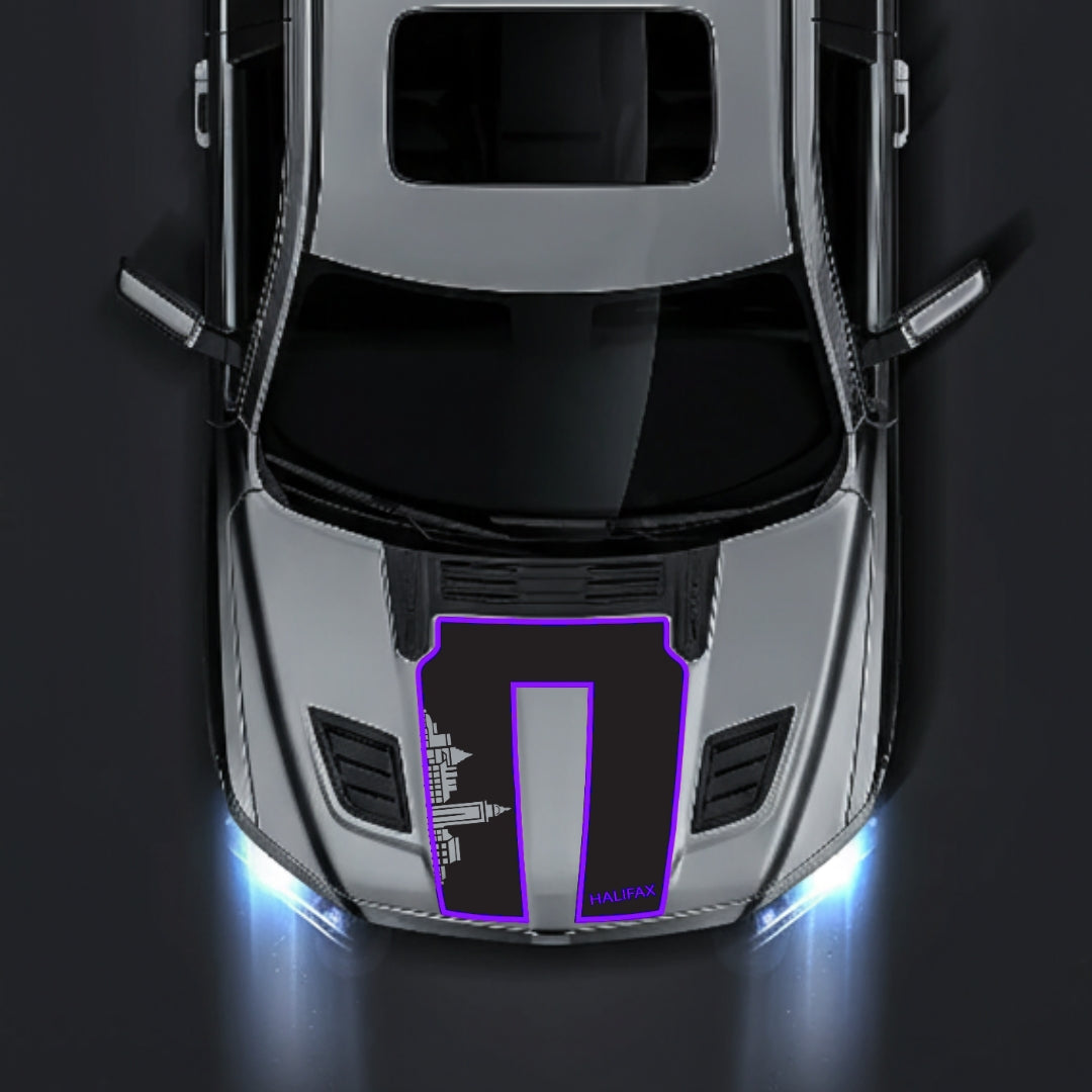 Performance Hood Panel Decal/Sticker - Halifax Skyline - Cut - Border Graphic Kit - For Dodge RAM 1500 2019-2025 - Premium Vinyl
