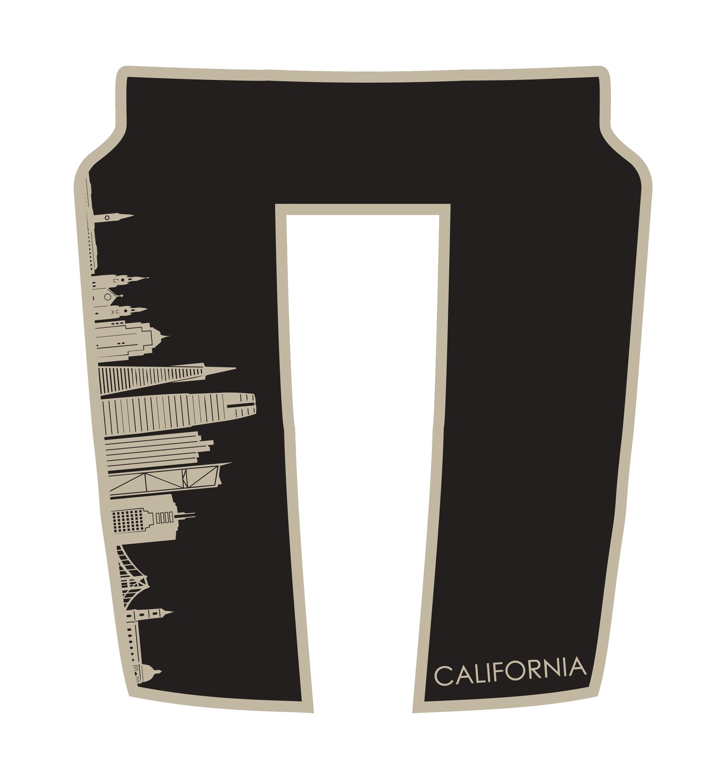 Performance Hood Panel Decal/Sticker - California Skyline - Border Graphic Kit - For Dodge RAM 1500 2019-2025 - Premium Vinyl