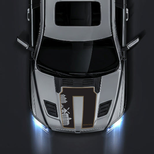 Performance Hood Panel Decal/Sticker - Netherlands Skyline - Cut - Border Graphic Kit - For Dodge RAM 1500 2019-2025 - Premium Vinyl