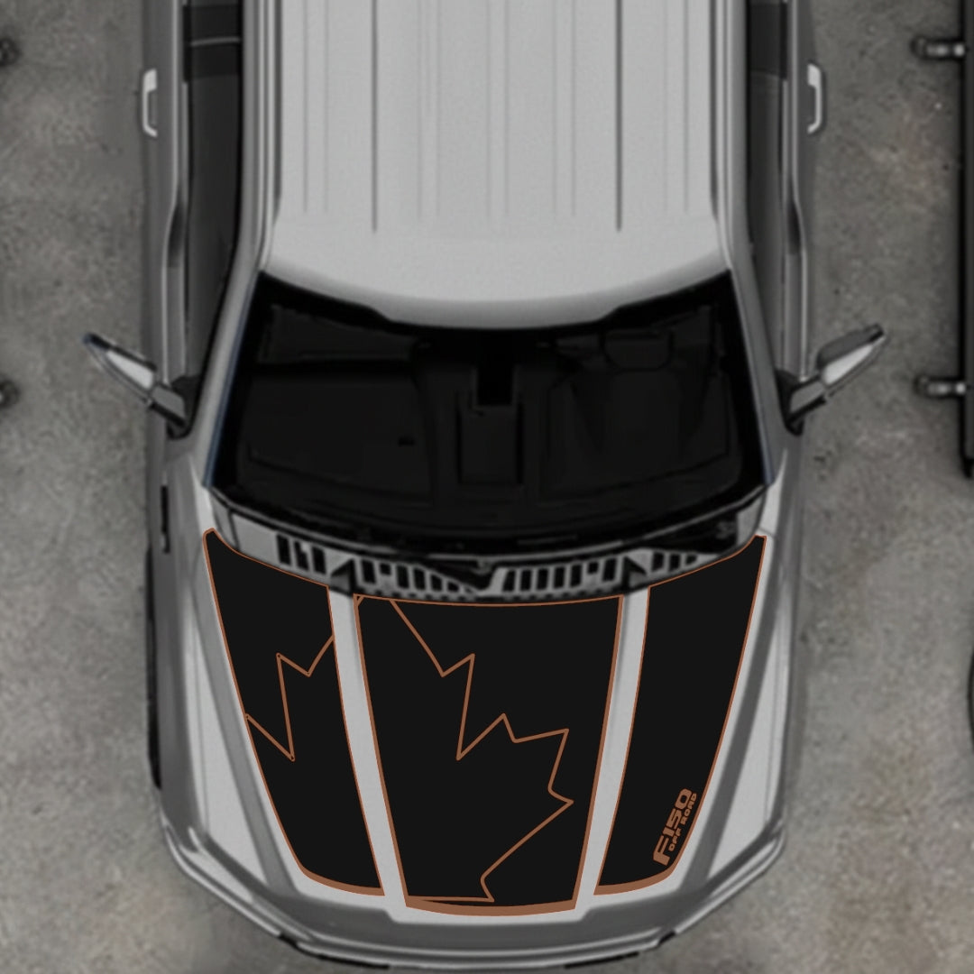 Hood Panel Decal/Sticker - Canada Style 27 Graphic Kit - For Ford F-150 2020-2026 - Premium Vinyl