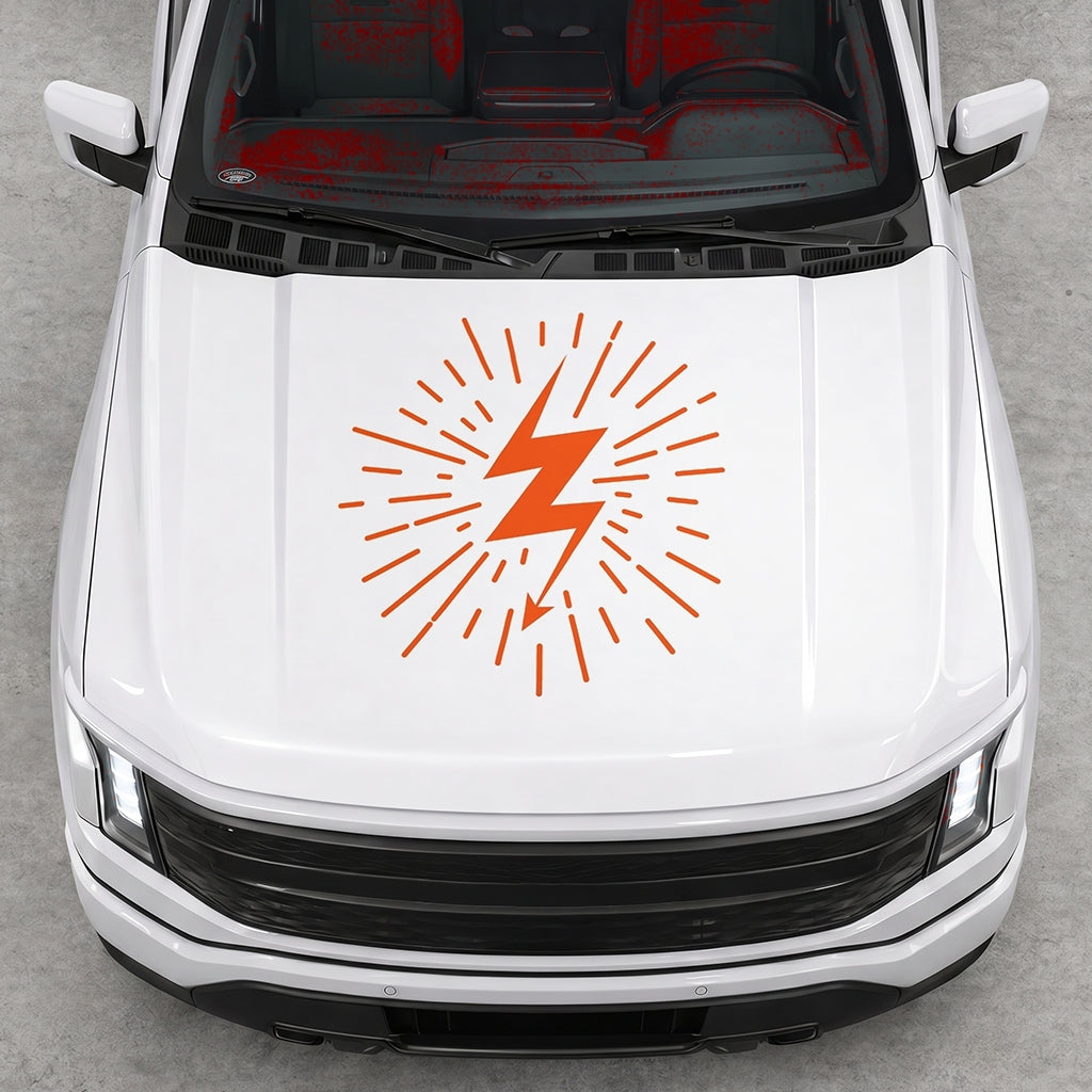 Hood Panel Decal/Sticker - Cut Electric Splash Graphic Decal Graphic Kit - For FORD F-150 2015-2020 - Premium Vinyl