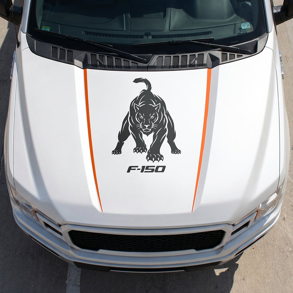 Hood Panel Decal/Sticker - Tiger Graphic Decal Graphic Kit - For Ford F-150 2015-2020 - Premium Vinyl