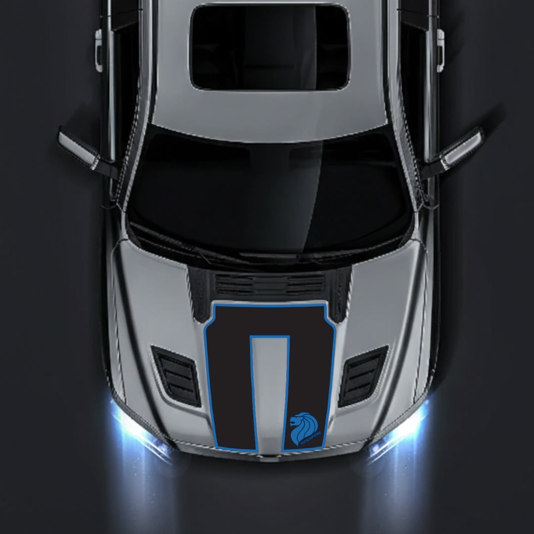 Performance Hood Panel Decal/Sticker - Singapore - Border Graphic Kit - For Dodge RAM 1500 2019-2025 - Premium Vinyl