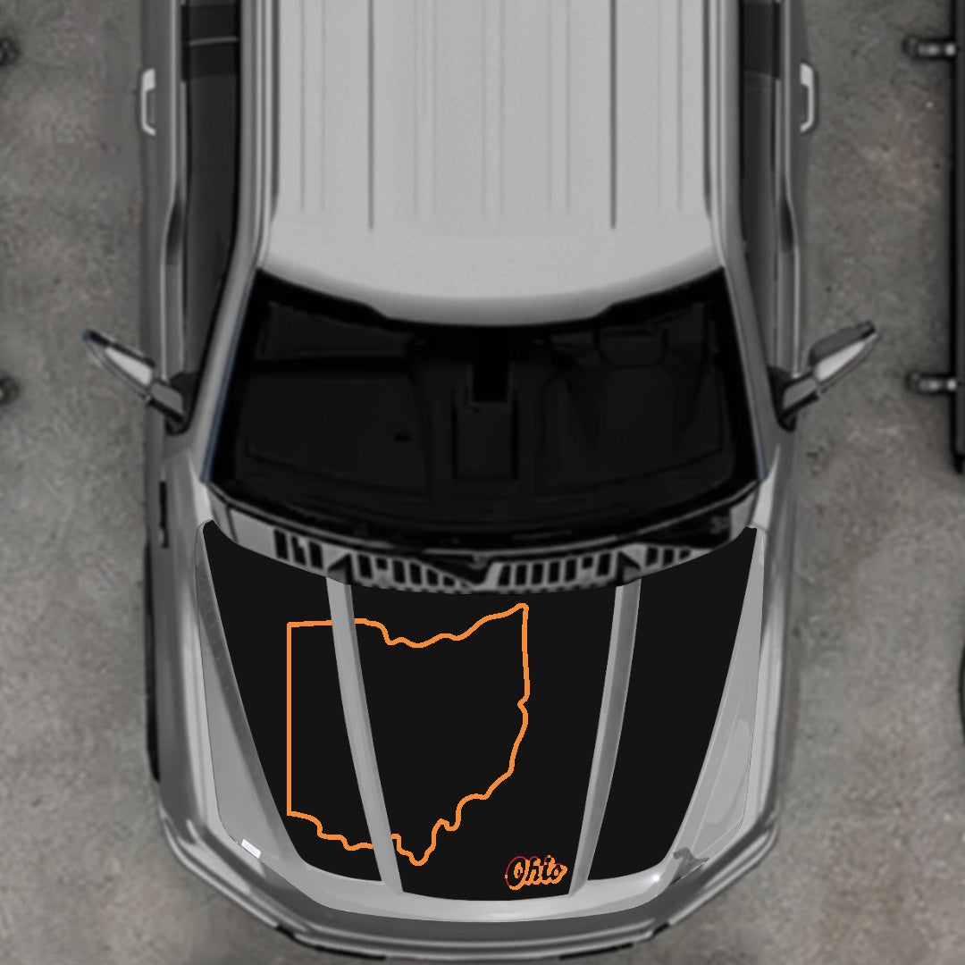 Hood Panel Decal/Sticker - Ohio Graphic Kit - For Ford F-150 2020-2026 - Premium Vinyl