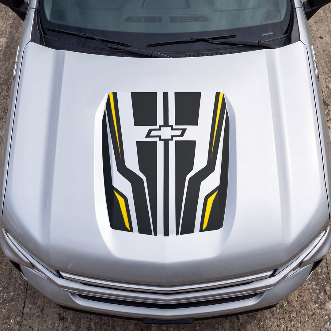 Hood Panel Decal/Sticker - Speed Pattern Graphic Decal Graphic Kit - For Chevrolet Silverado 2019-2024 - Premium Vinyl
