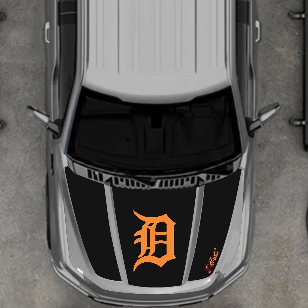 Hood Panel Decal/Sticker - Detroit intial Graphic Kit - For Ford F-150 2020-2026 - Premium Vinyl