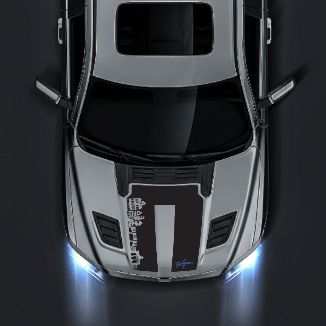 Hood Panel Decal/Sticker - Belgium Skyline - Cut Graphic Kit - For Dodge RAM 1500 2019-2025 - Premium Vinyl