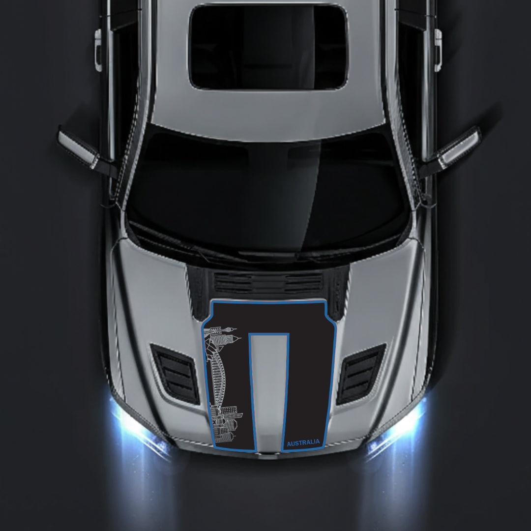 Hood Panel Decal/Sticker - Australia Skyline - Cut - Border Graphic Kit - For Dodge RAM 1500 2019-2025 - Premium Vinyl