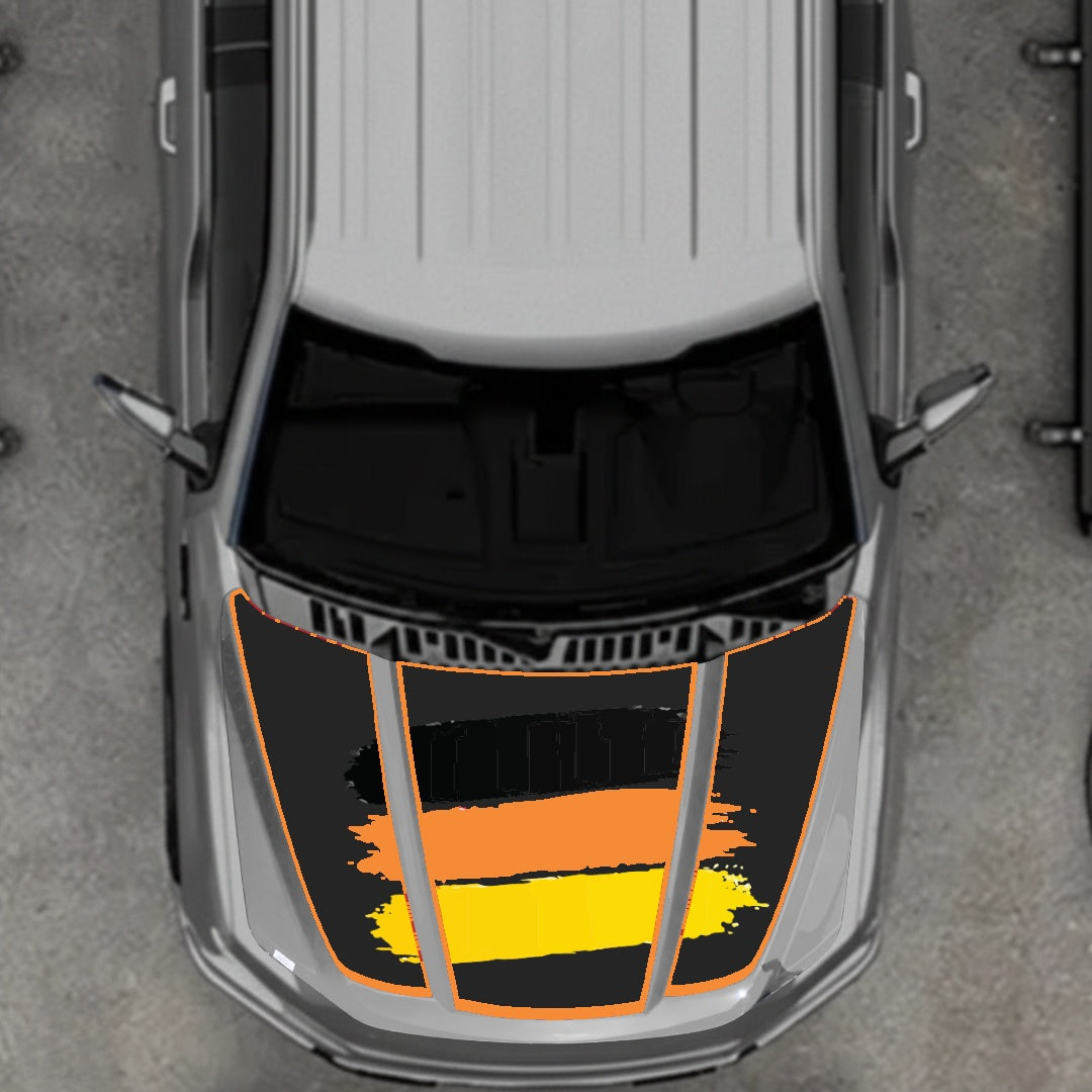 Hood Panel Decal/Sticker - Germany Flag - Border Graphic Kit - For Ford F-150 2020-2026 - Premium Vinyl