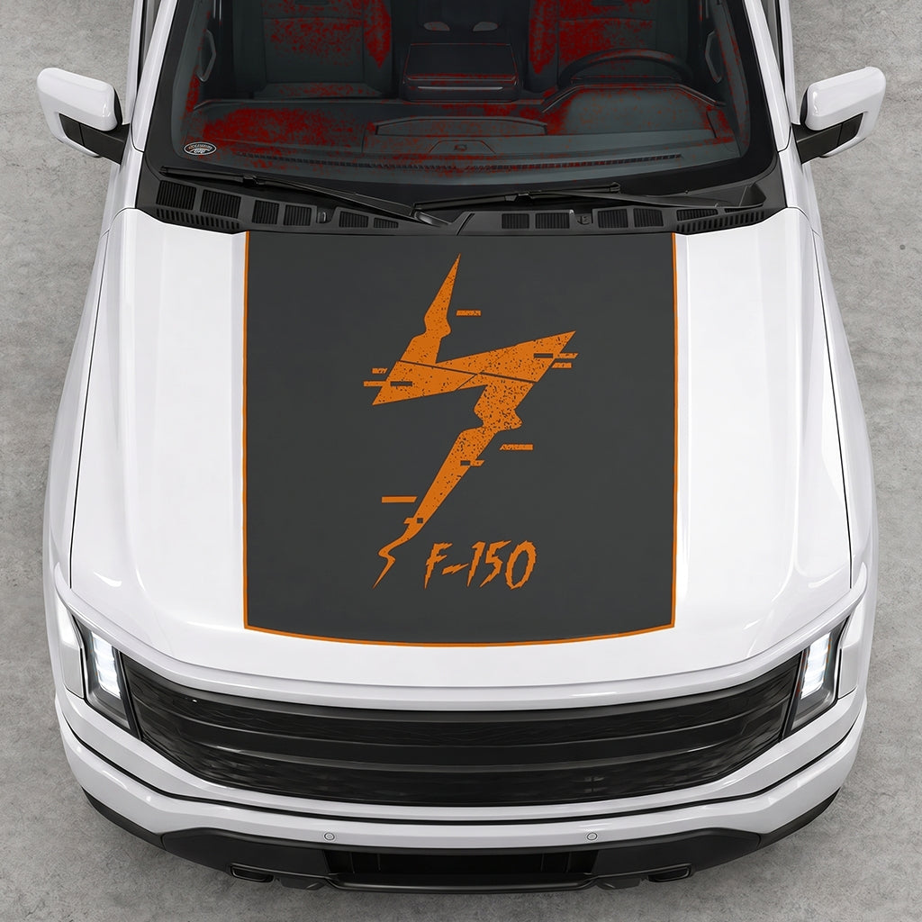 Hood Panel Decal/Sticker - Solid Electric F150 Graphic Decal Graphic Kit - For FORD F-150 2015-2020 - Premium Vinyl