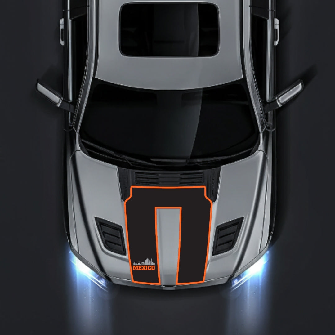 Hood Panel Decal/Sticker - Mexico - Cut - Border Graphic Kit - For Dodge RAM 1500 2019-2025 - Premium Vinyl