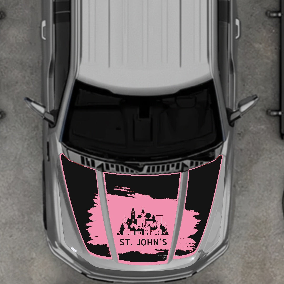 Hood Panel Decal/Sticker - St John's Border Graphic Kit - For Ford F-150 2020-2026 - Premium Vinyl