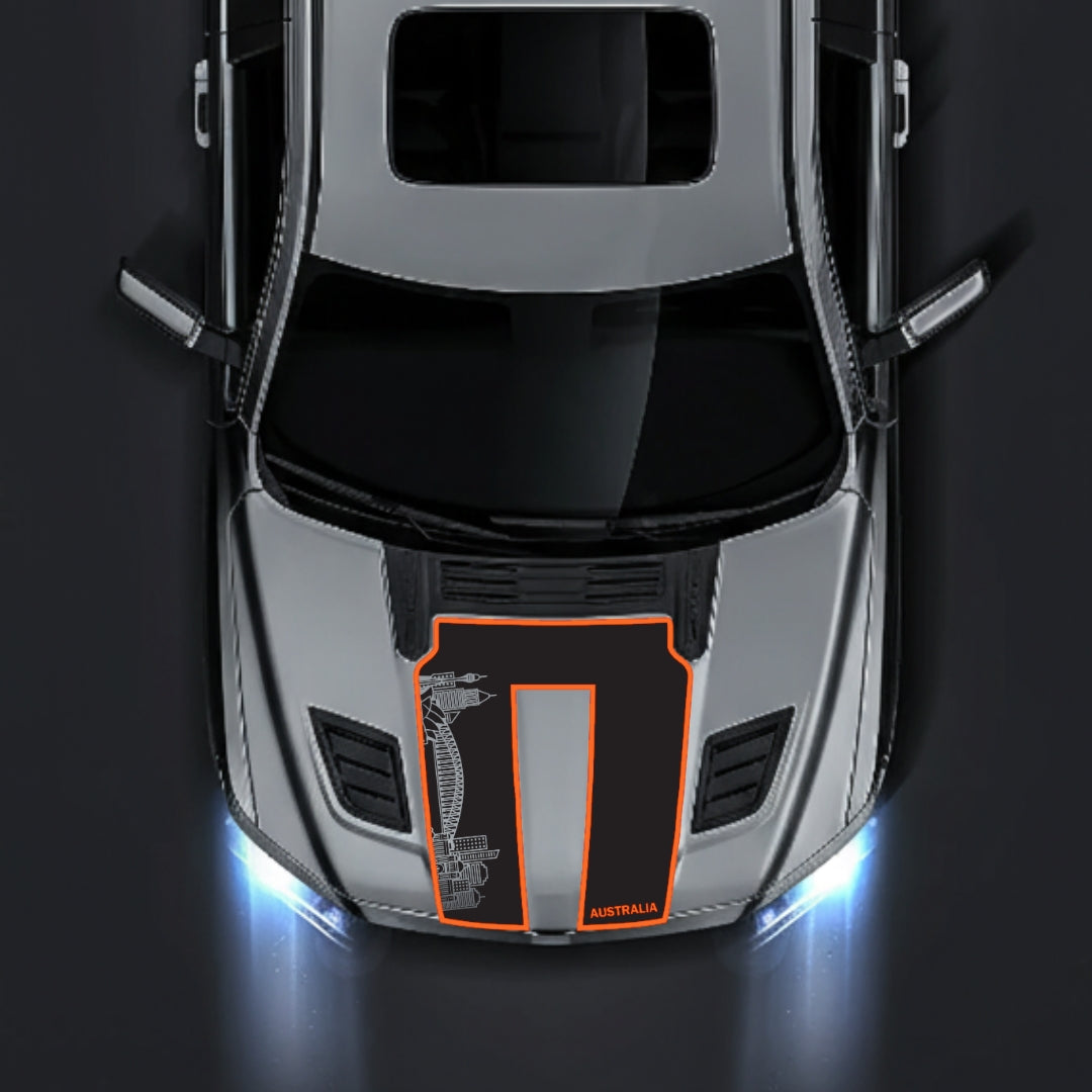Hood Panel Decal/Sticker - Australia Skyline - Cut - Border Graphic Kit - For Dodge RAM 1500 2019-2025 - Premium Vinyl