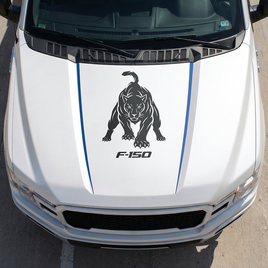 Hood Panel Decal/Sticker - Tiger Graphic Decal Graphic Kit - For Ford F-150 2015-2020 - Premium Vinyl