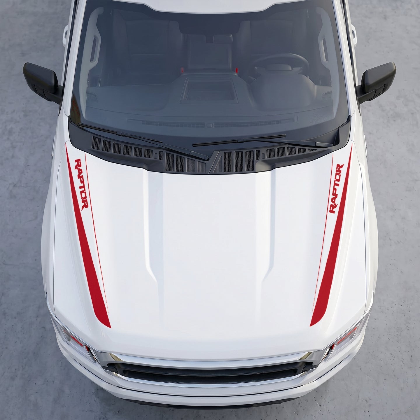 Hood Panel Decal/Sticker - Raptor Edition  Hood Cowl Stripes – Dual Side Vinyl Decal Graphic Kit - For Ford F-150 F150 2015-2020 - Premium Vinyl