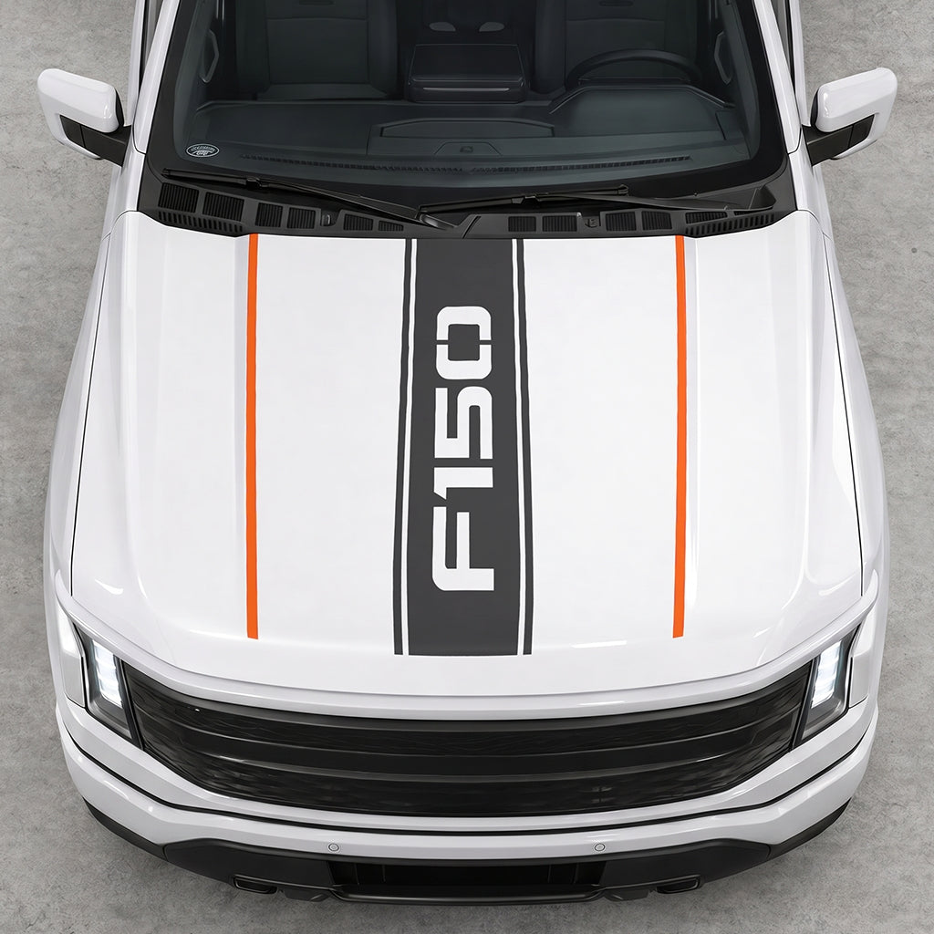 Hood Panel Decal/Sticker - Bold Cut F150 Graphic Decal Graphic Kit - For Ford F-150 2015-2020 - Premium Vinyl