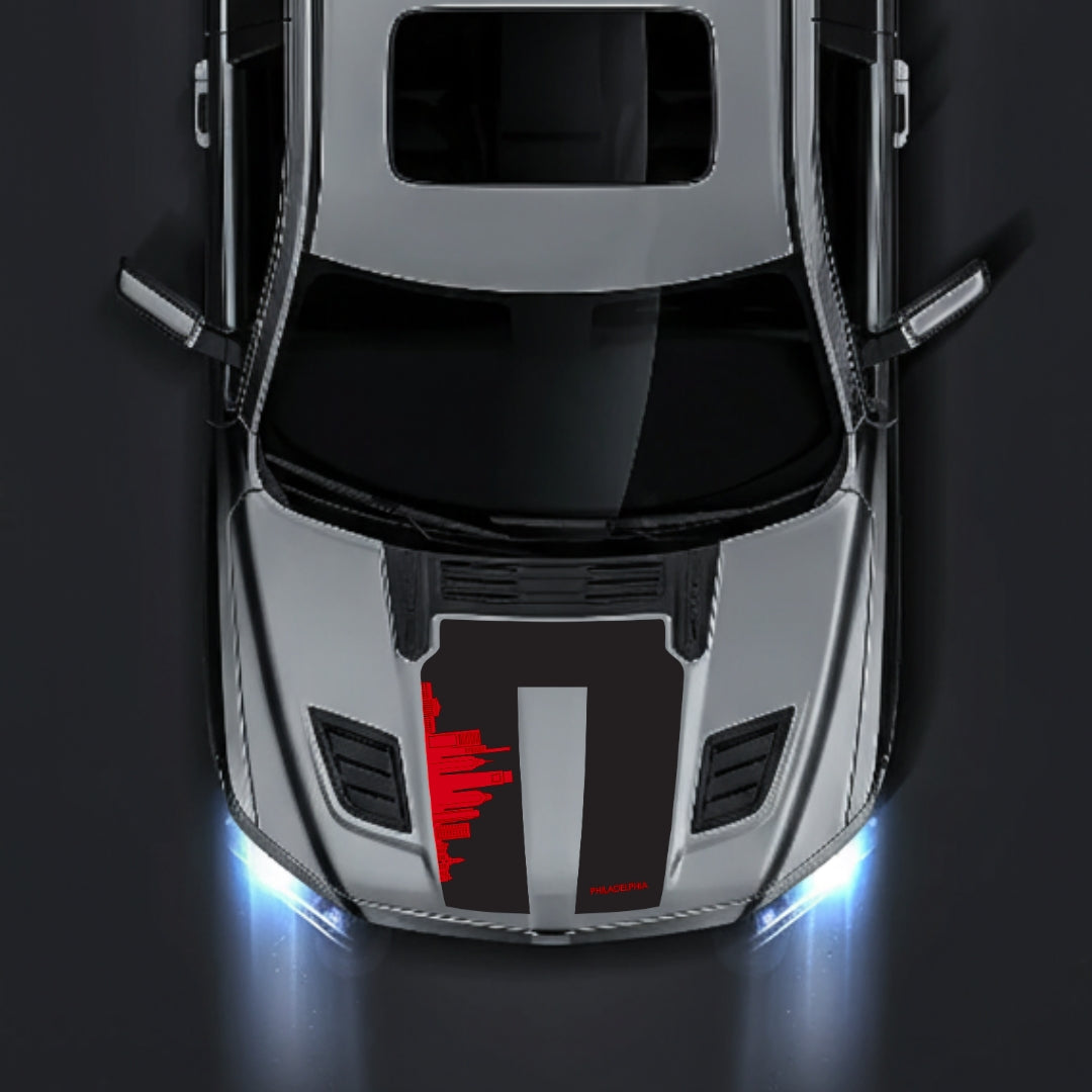 Performance Hood Panel Decal/Sticker - Philadelphia Skyline Graphic Kit - For Dodge RAM 1500 2019-2025 - Premium Vinyl