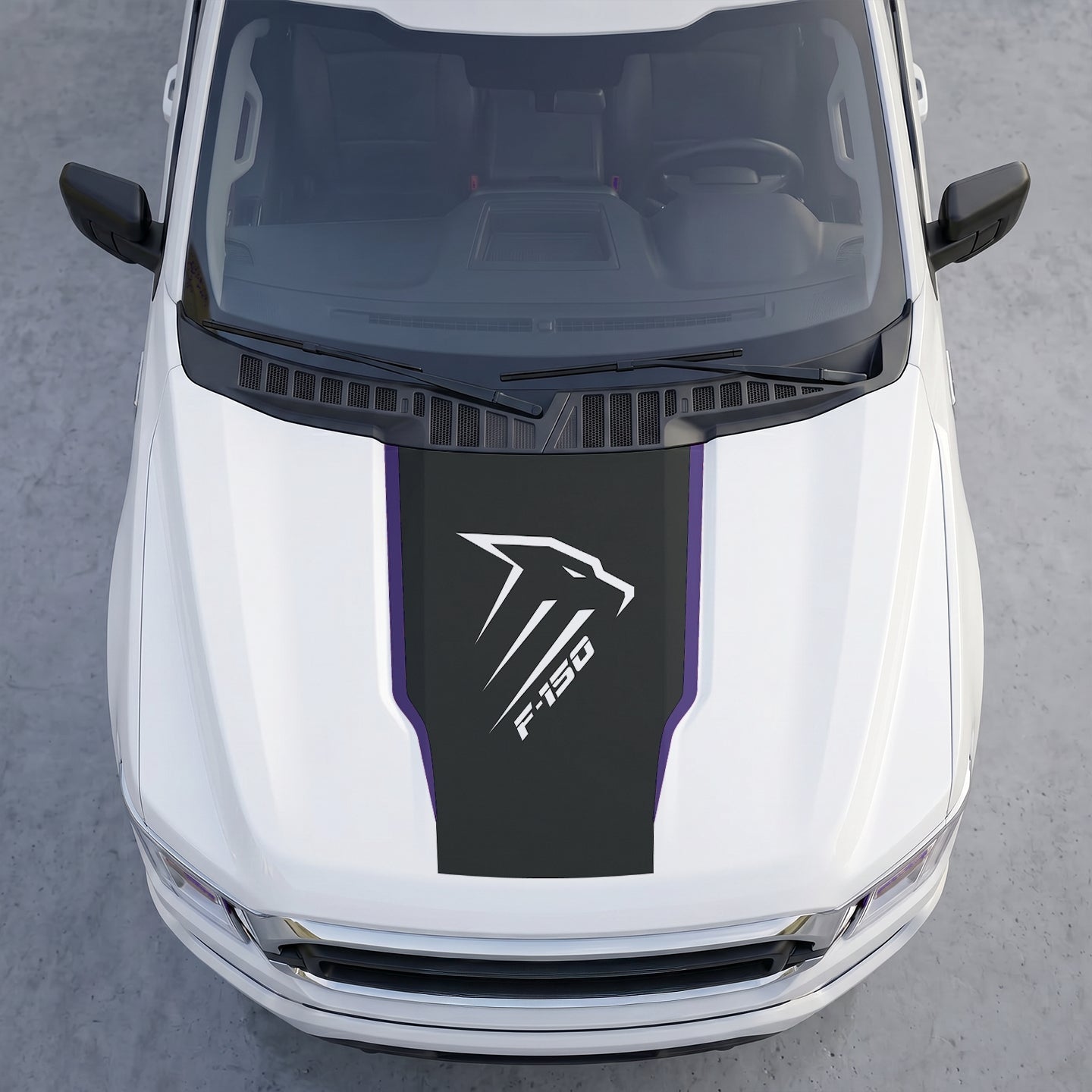 Hood Panel Decal/Sticker - Aggressive Raptor Profile Hood Decal – Geometric Pator Head Graphic Vinyl Sticker Graphic Kit - For Ford F-150 F150 2015-2020 - Premium Vinyl