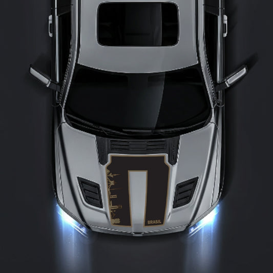 Performance Hood Panel Decal/Sticker - Brazil Skyline - Border Graphic Kit - For Dodge RAM 1500 2019-2025 - Premium Vinyl