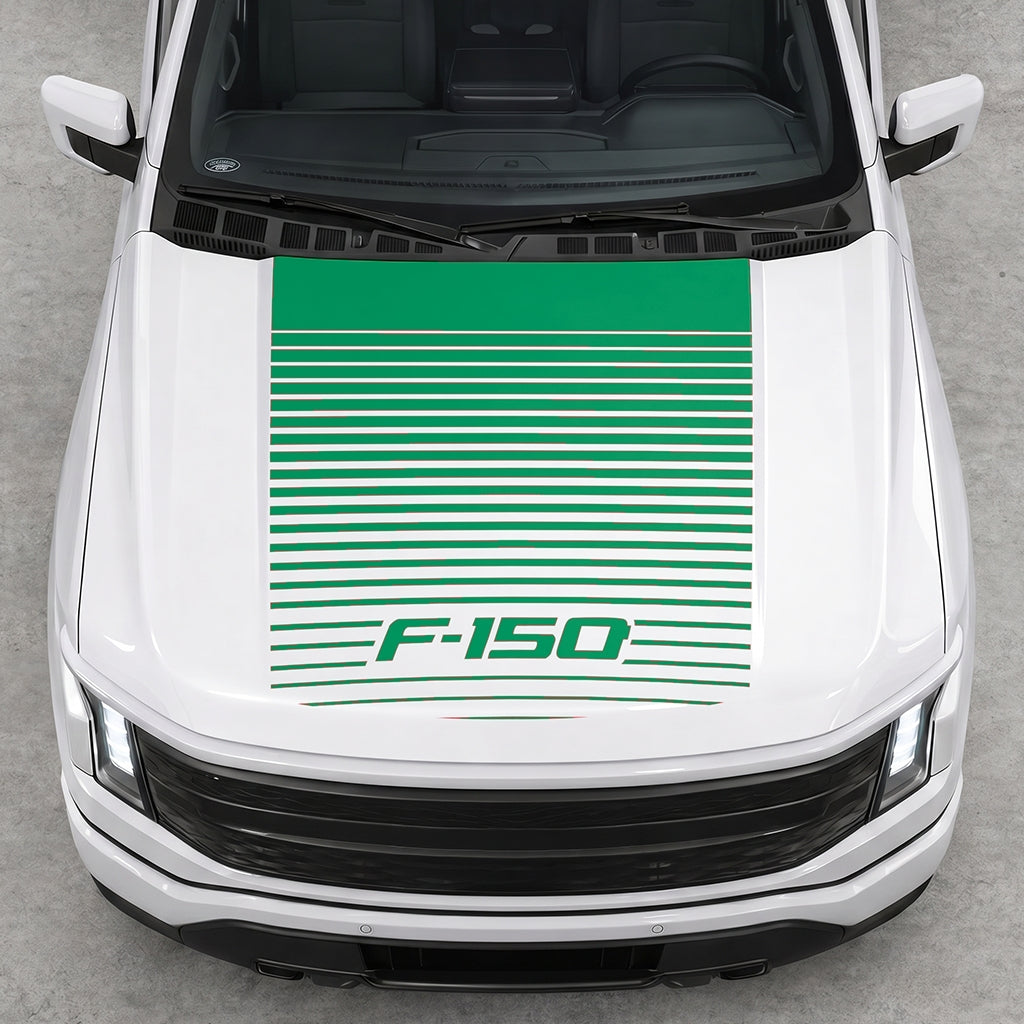 Hood Panel Decal/Sticker - Waves F150 Graphic Decal Graphic Kit - For Ford F-150 2015-2020 - Premium Vinyl