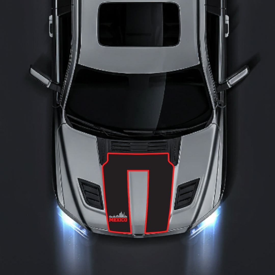 Hood Panel Decal/Sticker - Mexico - Cut - Border Graphic Kit - For Dodge RAM 1500 2019-2025 - Premium Vinyl