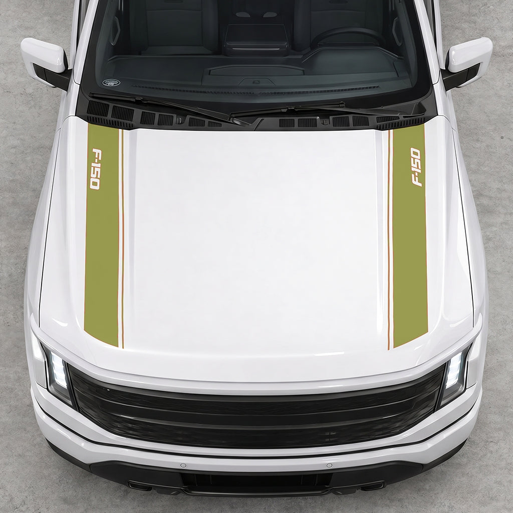 Hood Panel Decal/Sticker - Double Side Solid F150 Graphic Decal Graphic Kit - For Ford F-150 2015-2020 - Premium Vinyl