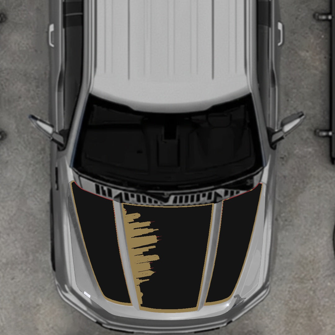 Hood Panel Decal/Sticker - Dubai - Border Graphic Kit - For Ford F-150 2020-2026 - Premium Vinyl