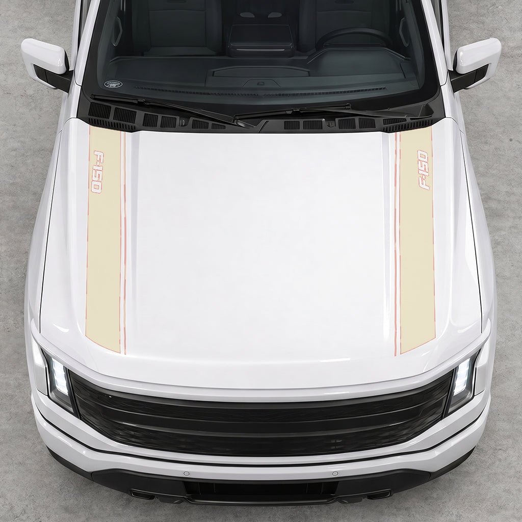 Hood Panel Decal/Sticker - Double Side Solid F150 Graphic Decal Graphic Kit - For Ford F-150 2015-2020 - Premium Vinyl