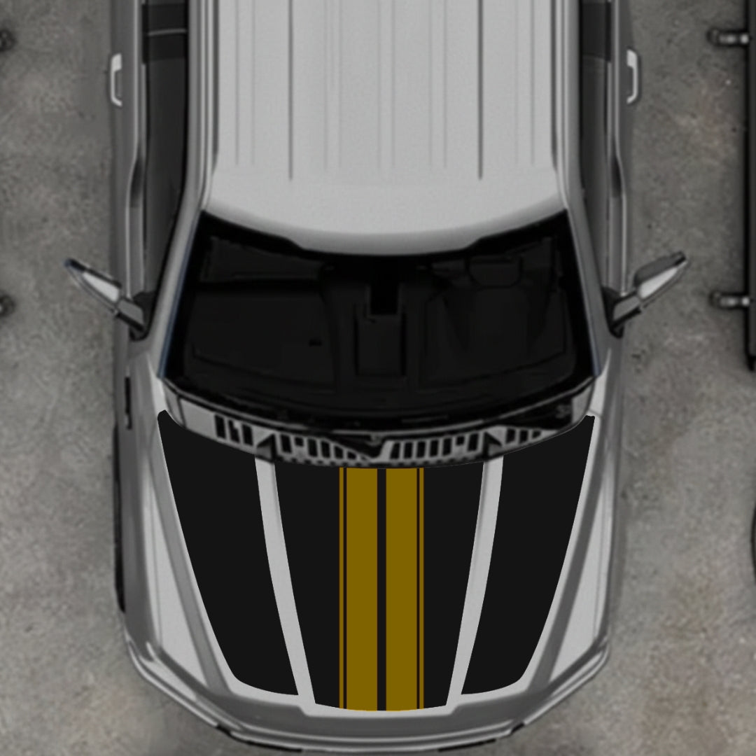 Hood Panel Decal/Sticker - Bars Style Graphic Kit - For Ford F-150 2020-2026 - Premium Vinyl
