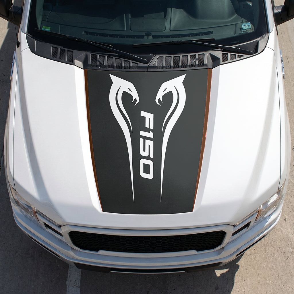Hood Panel Decal/Sticker - Twin Cobra Graphic Decal Graphic Kit - For Ford F-150 2015-2020 - Premium Vinyl