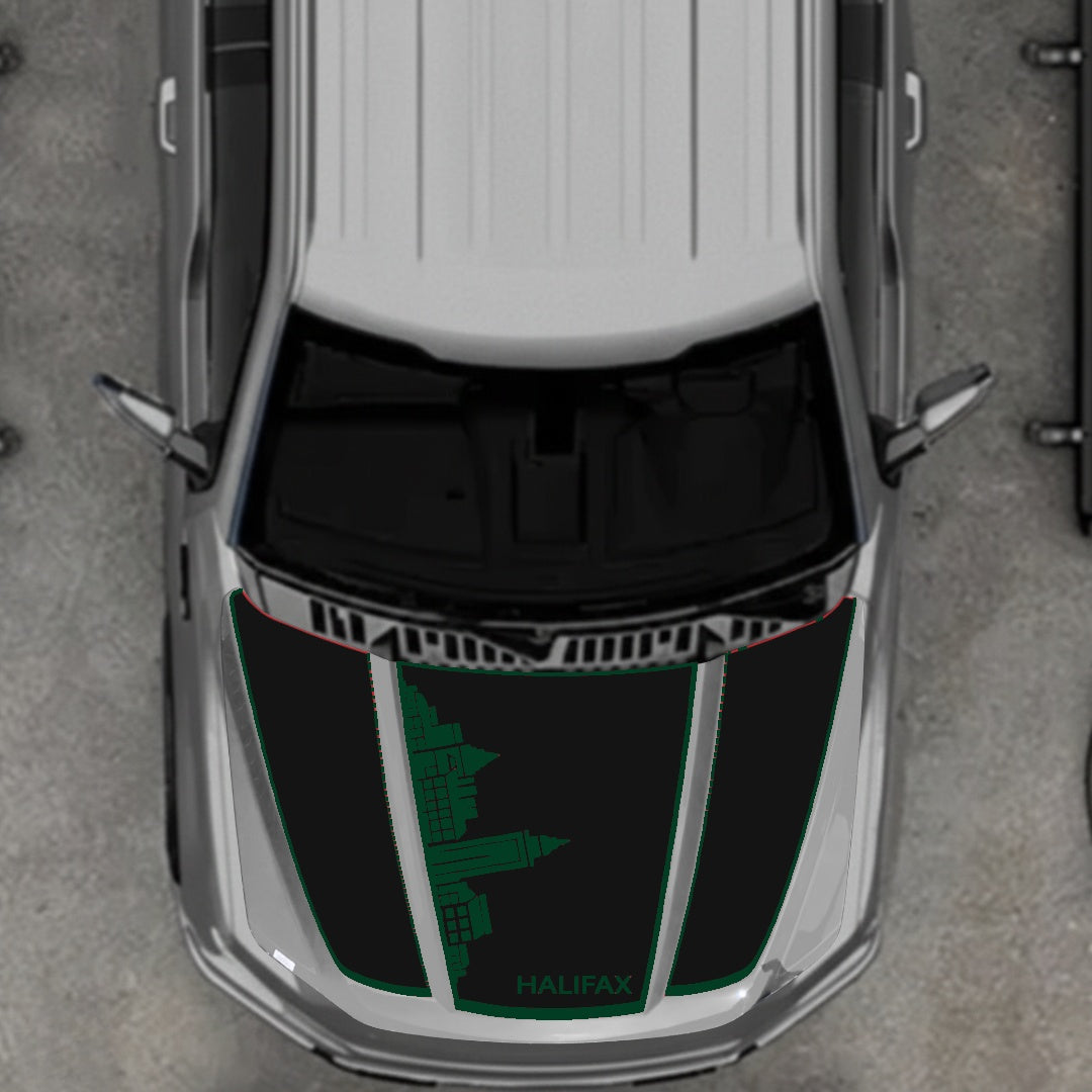 Hood Panel Decal/Sticker - Halifax Skylie - Border Graphic Kit - For Ford F-150 2020-2026 - Premium Vinyl