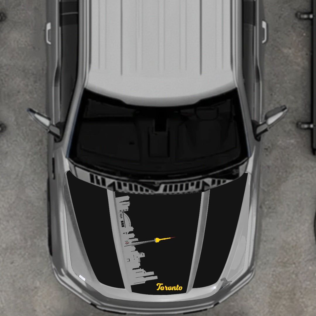Hood Panel Decal/Sticker - Toronto Skyline - Cut Graphic Kit - For Ford F-150 2020-2026 - Premium Vinyl