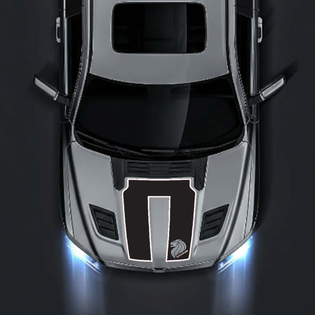 Hood Panel Decal/Sticker - Singapore - Cut - Border Graphic Kit - For Dodge RAM 1500 2019-2025 - Premium Vinyl
